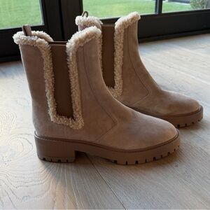 PAIGE Brown Shearling-Lined Winter Boots